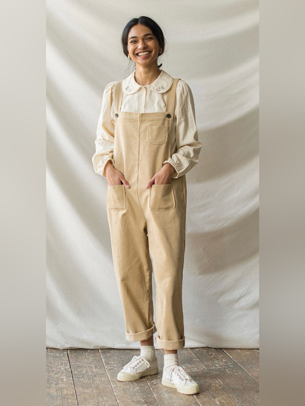 Olive Clothing Pocket Point Corduroy Dungarees Overalls